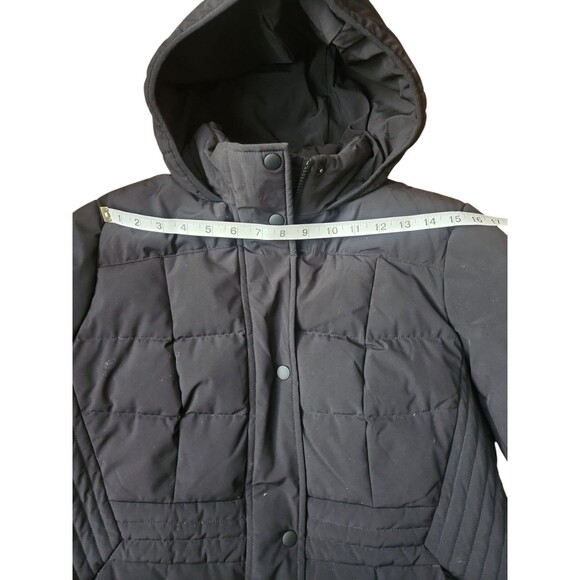 Lands' End Quilted Down Winter Puffer Coat Women's Size Medium Black Stretch - Picture 8 of 10